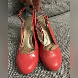 Deflex women’s Y2K coral wedges size 7 1/2